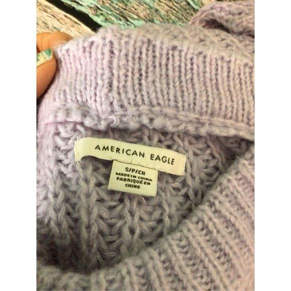 90’s American Eagle Lavender Chunky Knit Oversized Sweater Size Small 🦅 - Picture 12 of 12